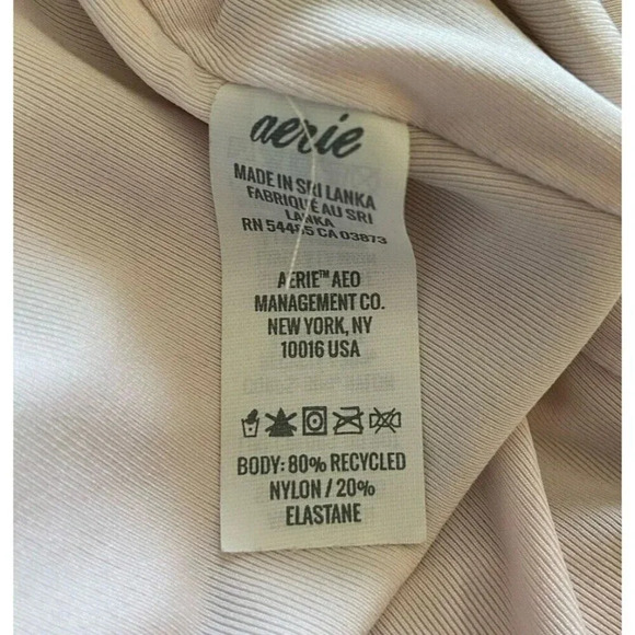 Aerie Bathing Suit Swim One Piece Blue Green Pink Ruffle Shoulder Medium M - Picture 4 of 4